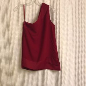 Banana Republic  elegant one shoulder berry blouse
